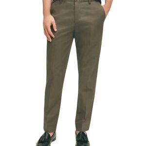 Brooks Brothers Men's Green Madison Fit Flat Front Pants 34WX30L